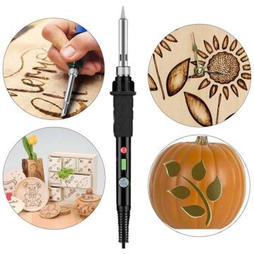 Wood Burning Soldering Iron Tool Adjustable Temperature Pyrography Wood Burning Pen Leather Craft Wood Embossing Carving Tool