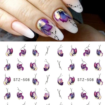 1 Sheet Water Nail Stickers Flower/Flamingo/Feather Nail Art Water Transfer Stickers Decals Tattoo Manicure Decor LASTZ501-512