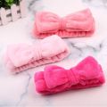 Thickened Plush Headband Women Girl Cute Bowknot Wide Stretch Hairband Plain Sweet Candy Color Sport Yoga Makeup Turban Dropship