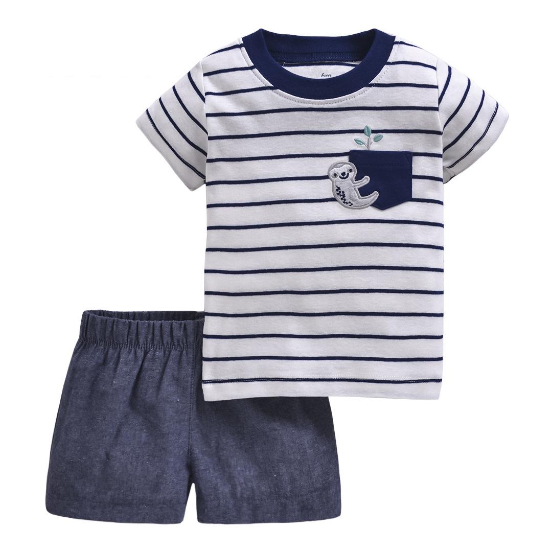 Brand summer boys baby clothing sets Short Sleeve Baby Boy T Shirt + pants 0-3 Years Baby sets Cotton Children Suit Infantil