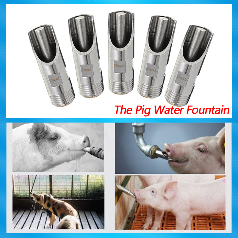 Stainless Steel 1/2" PT Thread Pig Hog Automatic Nipple Drinker Waterer Fountains Nipple Drinker Farming Equipment 5PCs/10PCs