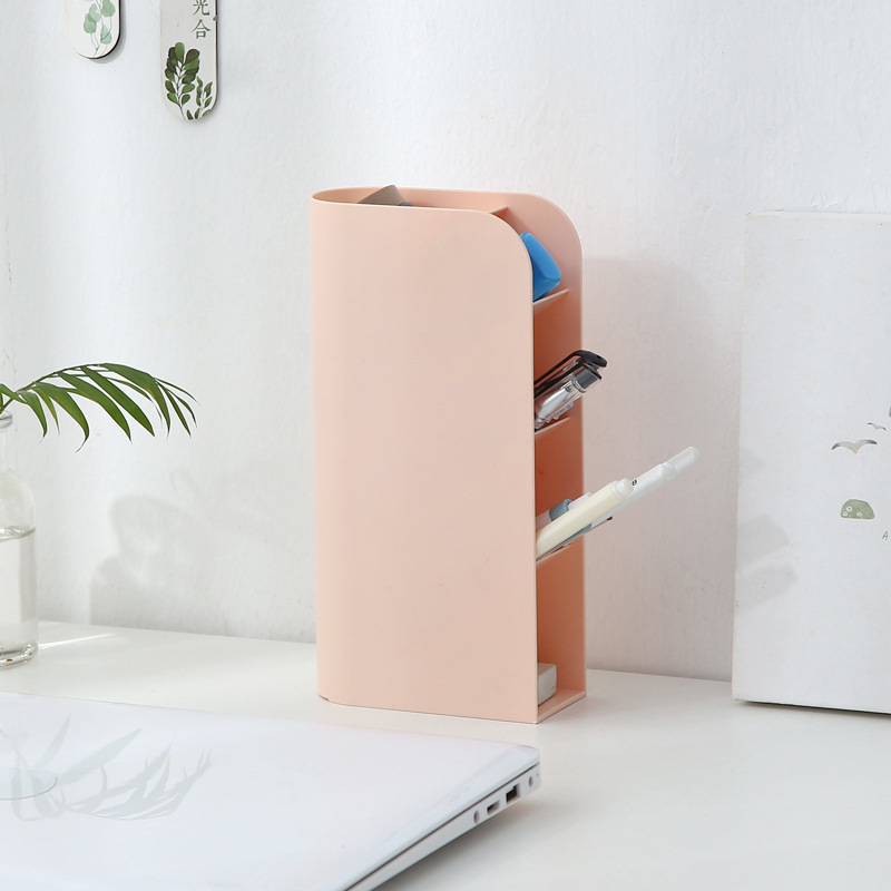 Multifunctional Desktop Pen Holder Oblique Insert Office School Storage Case Student Stationery Box Desk Pencil Organizer 5 Grid