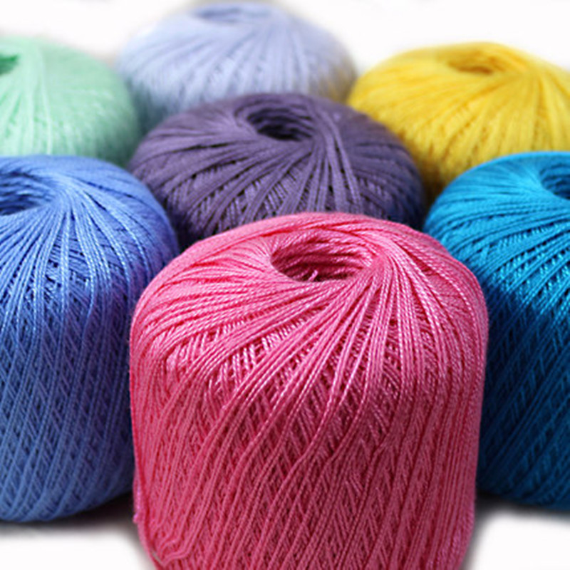 100% Cotton 50 g/ball 8 # Soft Thin Thickness Lace Yarn Hand Knitting Summer Cotton Thread For Crochet Shawl Vest Sewing Supply