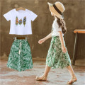 Summer Girls Clothes Sets Baby Girl Short Sleeve Shirt Top+Shorts Suit Kids Clothing Leaves Printed Children's Clothes