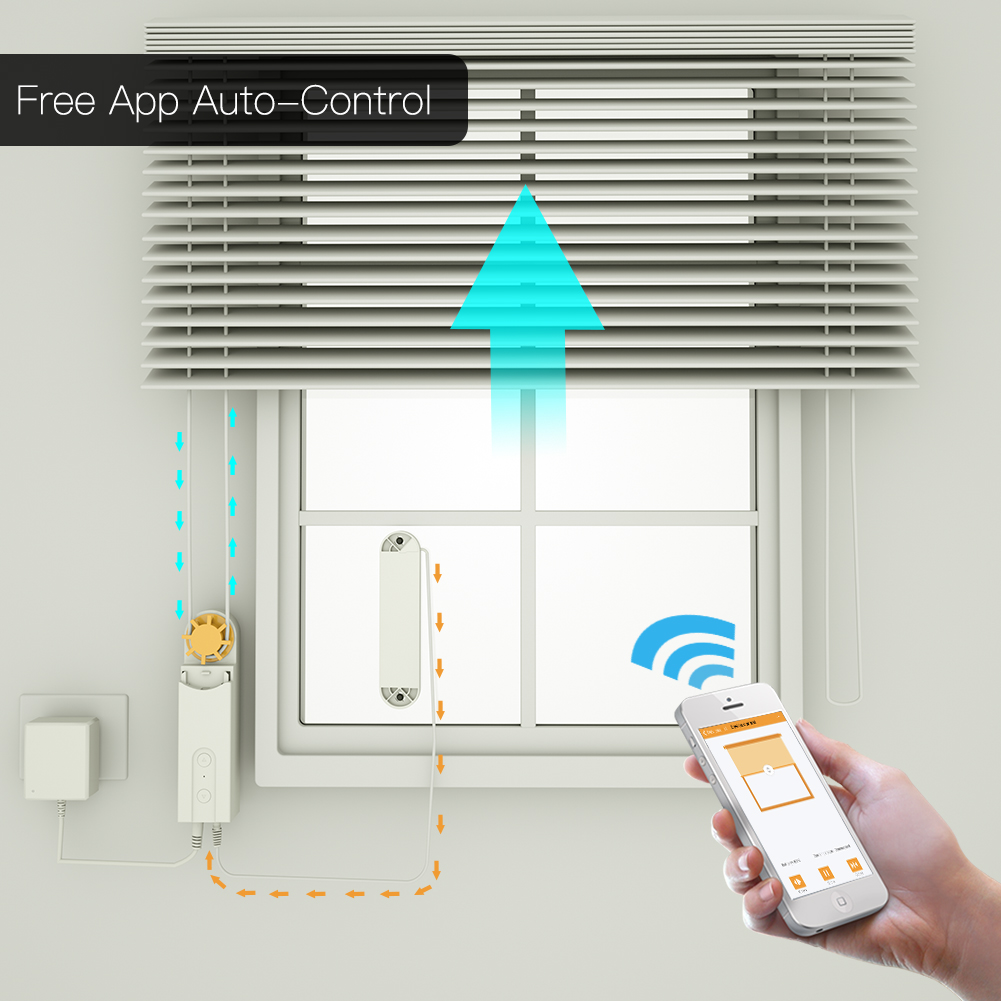 Smart Motorized Chain Roller Blinds Shade Shutter Drive Motor Solar Powered Charger APP/Bluetooth Control Smart Home