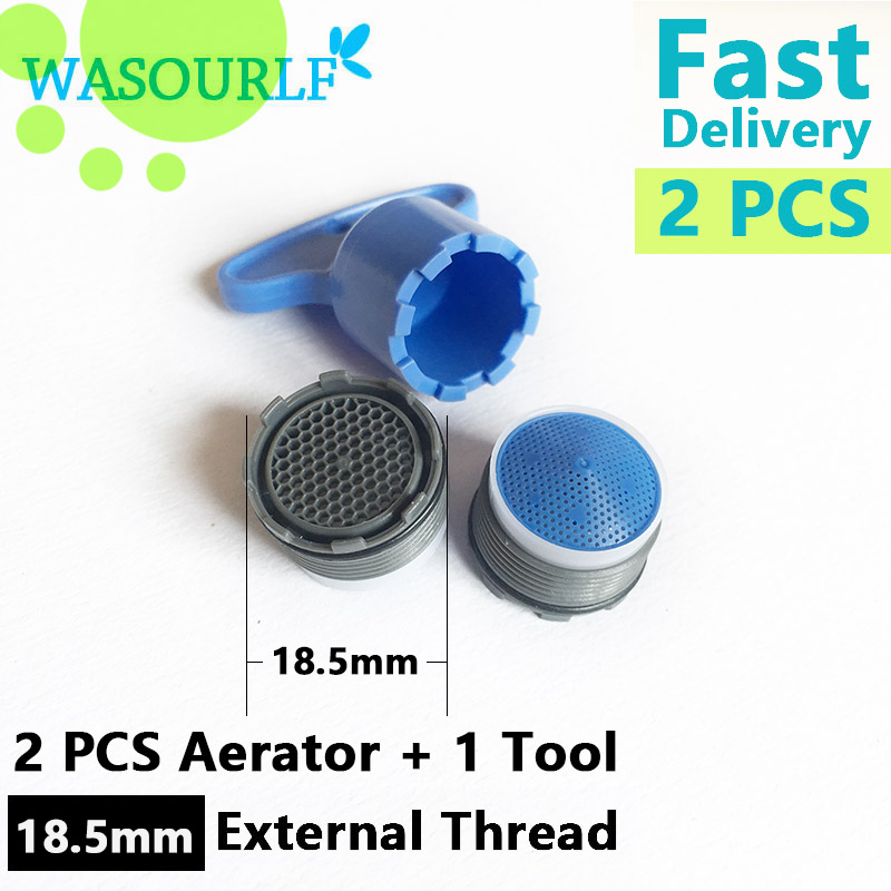 WASOURLF 2PCS 18.5mm male thread Water Saving tap aerator faucet bubble kitchen basin faucet accessories bathroom wholesale