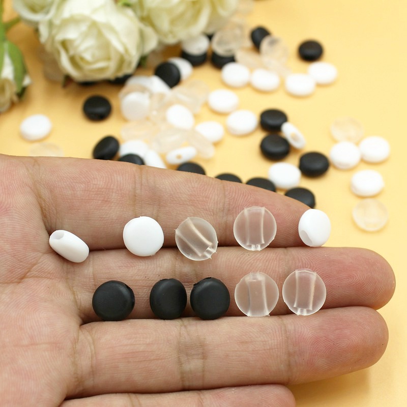 50/100/200pcs Flat Adjustment Buckle Beads Silica Gel Bottons for Mask Elastic Buckle Stopper Rope Lock DIY Strap Cord End