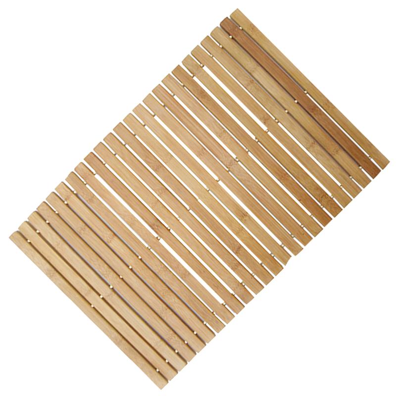 1 Pc Wooden Stripe Bath Mat Bath Shower Pad Non-Slip Mats Antiskid Mat for Home Bathroom Use (Wood Color)