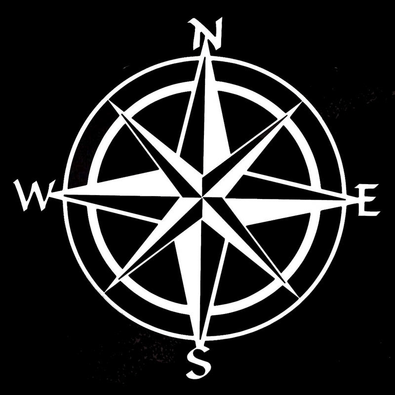 15cm*15cm Car Styling Compass Travel Wanderlust Direction NSWE Car Stickers C5-1956