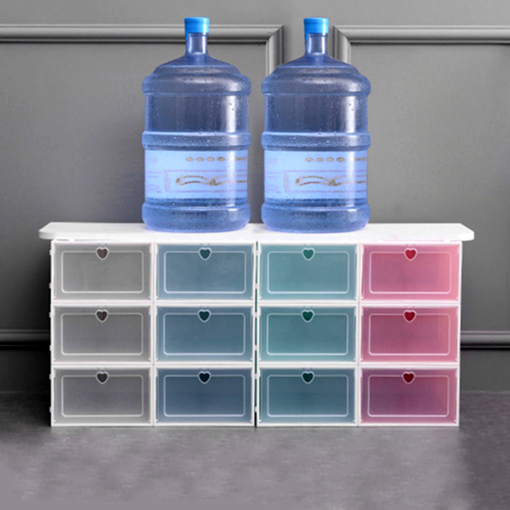 Clear PP Stackable Dust-proof Flip Drawer Shoes Box Home Storage Container Organizer Plastic Shoe Boxes Stackable Storage Boxes