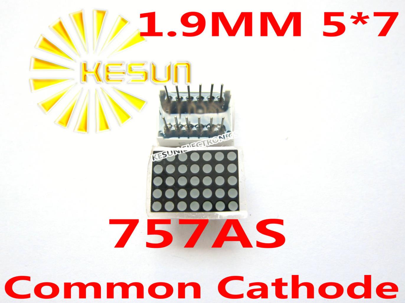 5PCS x 1.9MM 5X7 Red Common Cathode/Anode LED Dot Matrix Digital Tube Module 757AS 757BS LED Display Module