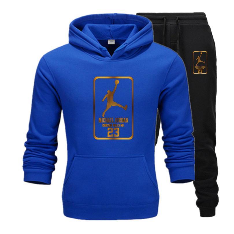 New Men Hoodies Suit Tracksuit Sweatshirt Suit Fleece Hoodie+Sweat pants Jogging Homme Pullover 3XL Sporting Suit Male