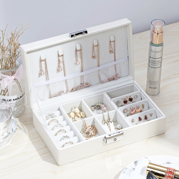 Women Portable Jewelry Makeup Organizers Travel Cosmetic Lipstick Collection Box Necklaces Earrings Bracelet Display Accessories