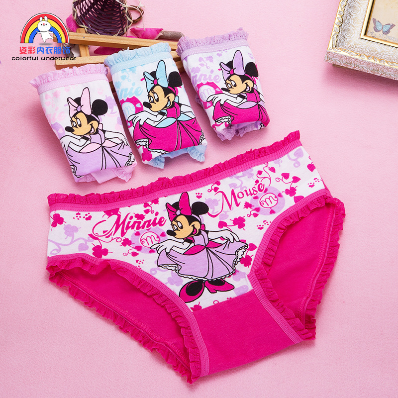 Kids Disney Cartoons Briefs Soft Comfortable Underwear Size 2-10 Children Under Panties Girl Minnie Mickey Briefs Boxers