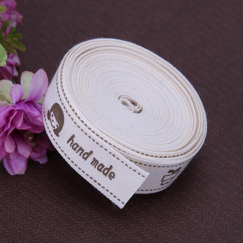5 Yard Sew on Woven Lables Handmade Garment Tags DIY Sewing Fabric Tags Stampato Clothing Labels Craft Tools