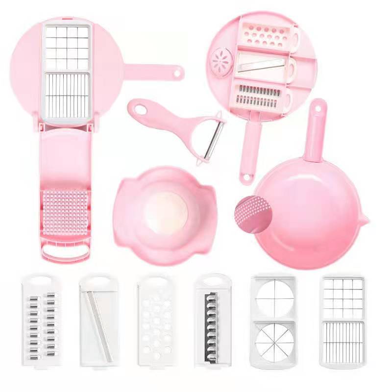 Multi-Function Vegetable Cutter Fruit Slicer Grater Shredders Drain Basket Slicers 13 In 1 Gadgets Kitchen Accessories