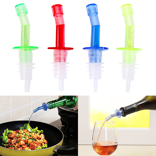 4Pcs Bottle Pourer Pour Spout Stopper Liquor Olive Wine Dispenser Vinegar PP Plastic 7M1B