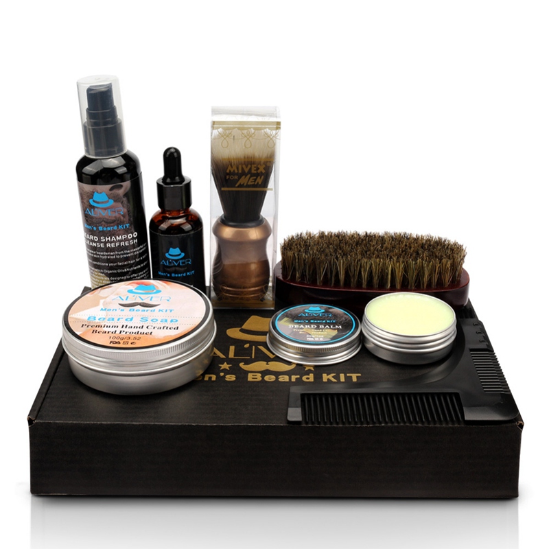 7-in-1 Beard Care Gift Kit For Men/Dad/Husband Beard Grooming Kit, Professional Beard Trimming Set Wholesale