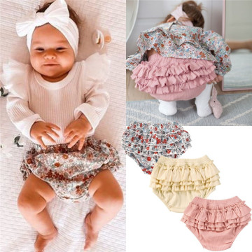 Summer Fashion Baby Girls Boys Shorts Newborn Baby Ruffles Bloomers Girls Cotton Linen Shorts Toddler Trousers PP Pants Clothes