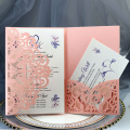 1pcs Laser Cut Wedding Invitation Card Business Card With RSVP Card Customize Greeting Cards Birthday Party Wedding Decoration