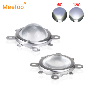 44mm LED Convex Lens Reflector Optical Glass 60 120 Degree Collimator Fixed Bracket For High Power COB LED Chip Lamp Shade Cover