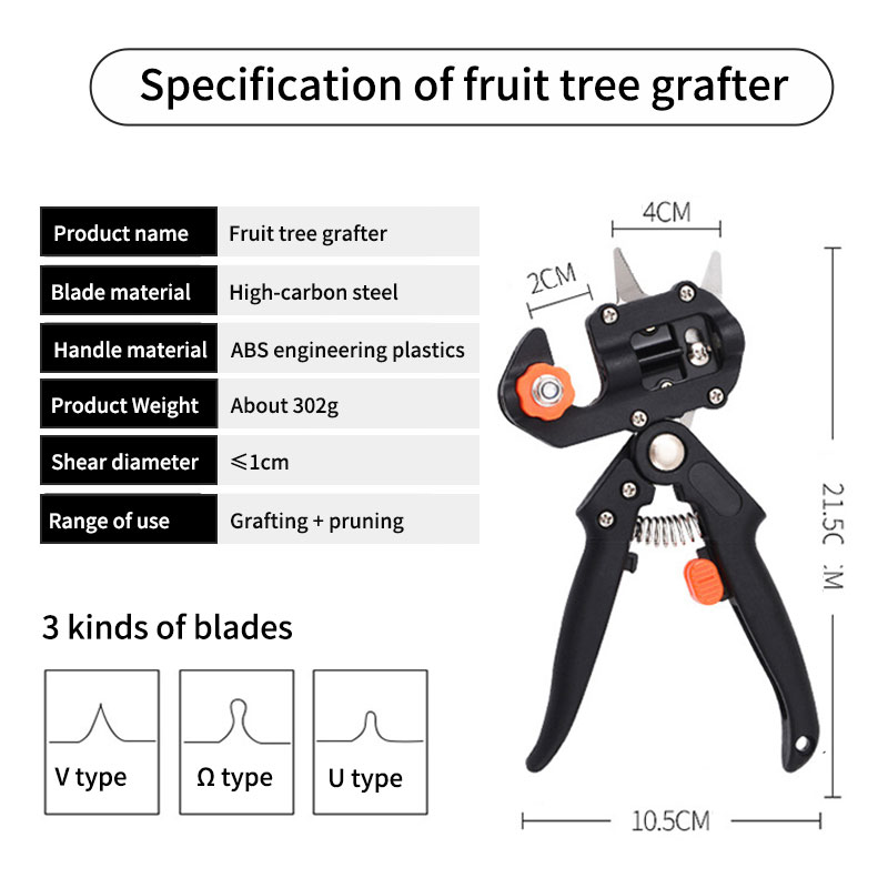 Multifunctional Fruit Tree Grafter Graft scissors 3kinds of blades Garden Grafting Tool Pruner Kit Branch Cutter