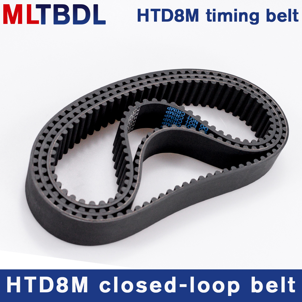 Rubber synchronous belt HTD8M 776 784 792 800 808 pitch=8mm arc tooth industrial transmission belt toothed belt width 20/30/40mm