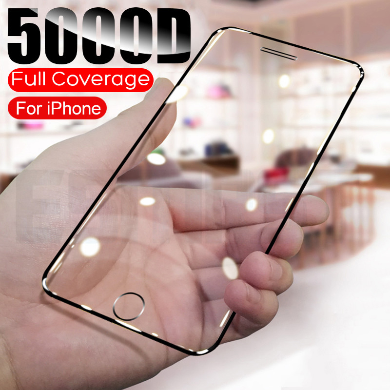 5000D Full Protective Tempered Glass For iPhone SE 2020 6S 7 8 Plus Glass Screen Protector on iphone6 iphone7 iphone8 Film Case