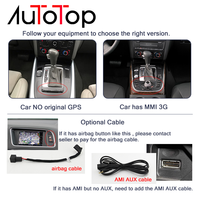 AUTOTOP 8.8 Inch Car Multimedia Player Android 10.0 For Audi A4 B8 2009-2012 Car Radio DVD WIFI Google SWC BT GPS Navi Head Unit