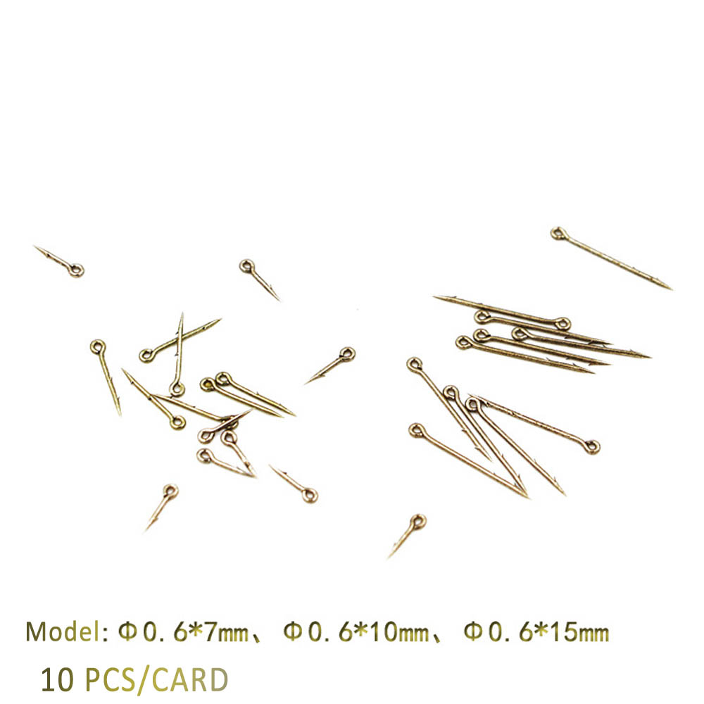 Wifreo 10PCS Carp Fishing Feeder Bait Pins for Carp Boilies Floaters Pop ups etc. Metal Hair Rigs Accessories 7mm 10mm 15mm