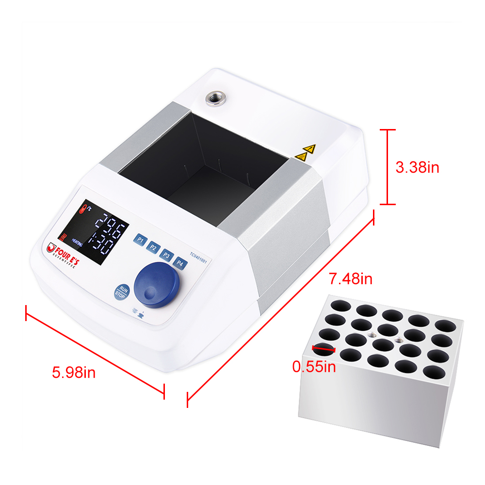 FOURE'S Scientific Dry Bath Incubator LED Display Digital Lab Drying Equipment with 20 * 1.5ml Block RT 5-150 Degree
