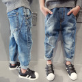 Warm Boys Jeans Winter Thick Jean Teenager Boys Blue Pantalon Casual Pants broken hole Pant Denim Trousers For Toddler Boy Kids