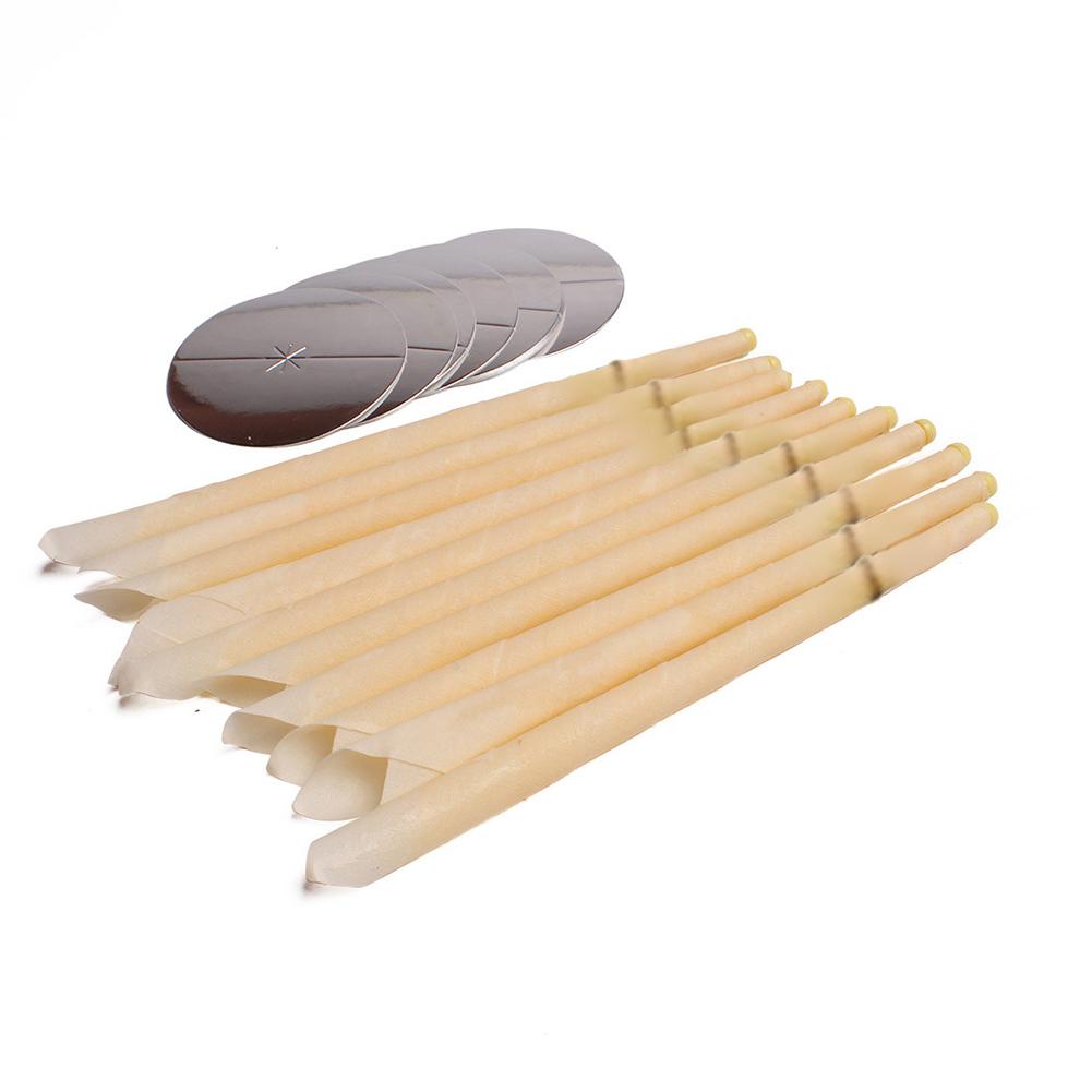 HOT 20PCS Candles Coning Bee Candle Cone 100% Beeswax Straight Natural Bee Wax Paraffin 10*tray And 20*beeswax Candles