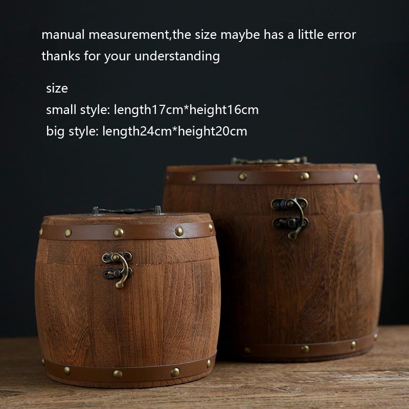 High Grade Vintage Tea Box Wood Casks Tea Storage Seal Jar Moisture Proof Caddy Coffee Beans Nuts Boxes Cans Tanks Container