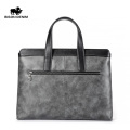 BISON DENIM Men Genuine Leather Briefcase Bag Business Work Handbag 13.5 Inch Laptop Bag High Capacity Bolso Hombre N20069-3H