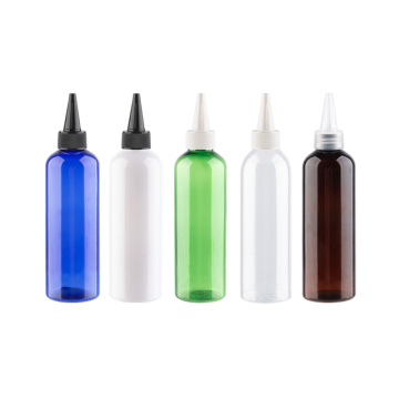 200ml Colored Empty Plastic Bottles With Pointed Mouth Cap Jam Flavour Container DIY PET Bottles Cosmrtics Packaging 30pcs / lot