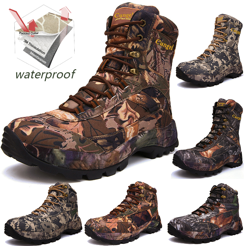 Waterproof Camo Military Boots Men Special Force Tactical Shoes Outdoor Desert Non-slip Combat Shoes Man Hiking Hunting Boot Men