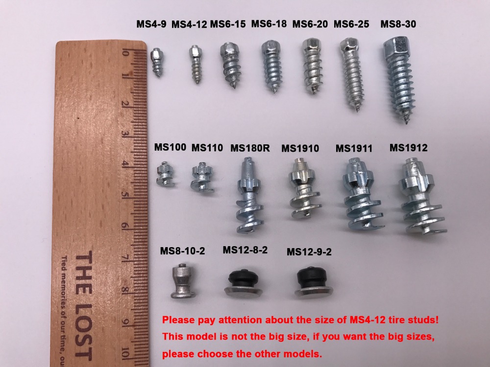 Spikes for Tire, Marrkey Tire Studs/Ice Stud/Screw-In Studs/Snow Chains for ATV/Mini-Tractors/Motorcycle/Bicycle/Footwear