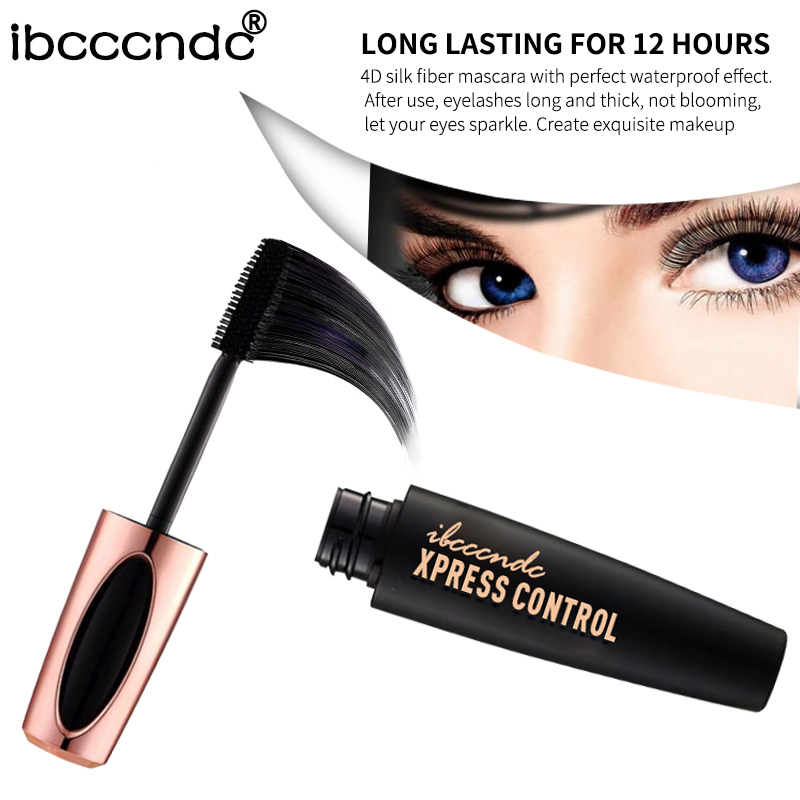 Fashion Beauty Mascara Waterproof Long Curling 4D Silk Fiber Lash Eyelash Extension Black Thick Lengthening Eye CosmeticMake Up