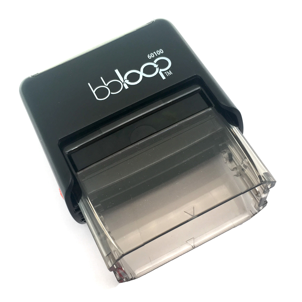 BBloop "FAXED" W/Fax Machine Illustration Self-Inking Stamp, Rectangular, Laser Engraved, RED