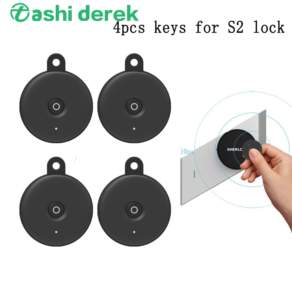 4pcs Bluetooth Key of S2 Sherlock Sticker Lock,door Lock Remote Control Smart Lock Eletronic Keys,the Accessories of S2 Lock