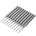 10pcs End Mill Straight Shank Drill Cutter CNC PCB Router Bits for Woodworking Engraving Milling Tools