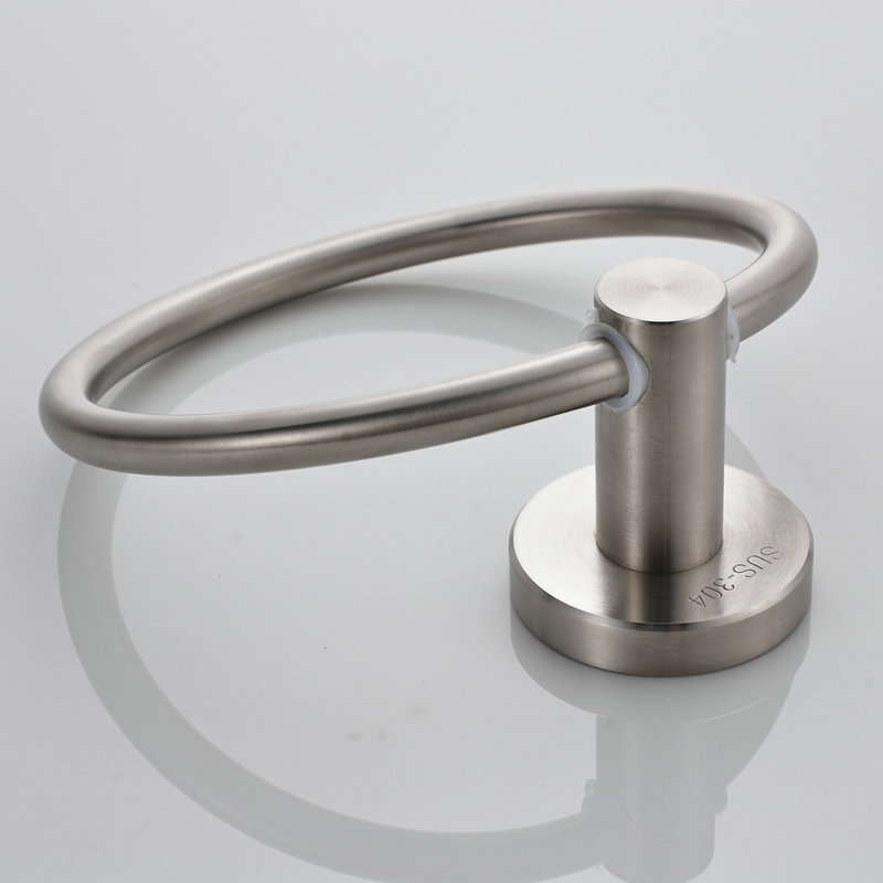 Nickel Brush Single Towel Ring Towel Holder Bath Fitting Clothing Ring Bathroom Accessories Wall Mount Bath Hardware