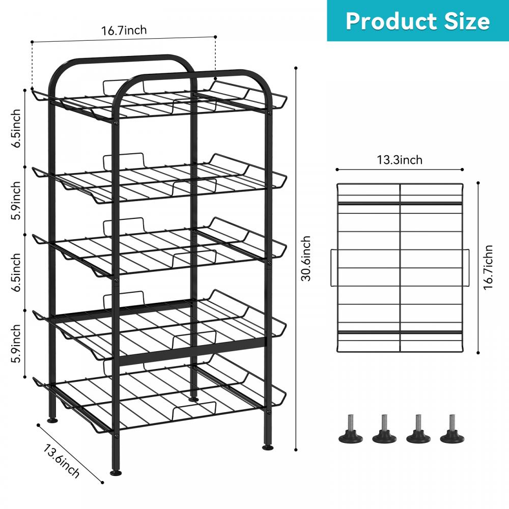 5 Tiers Water Bottle Holder for Cabinet