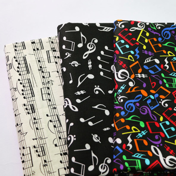 100cm*110cm Music Note Print Cotton Cloth Craft Diy Zakka Cotton Material Fabric Poplin