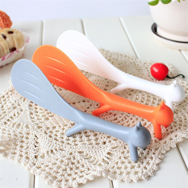 Non Stick Rice Cartoon Tablespoons Rice Paddle Meal Spoon Cute Squirrel Shaped Ladle Non Stick Rice Soup Spoon Kitchen Tools