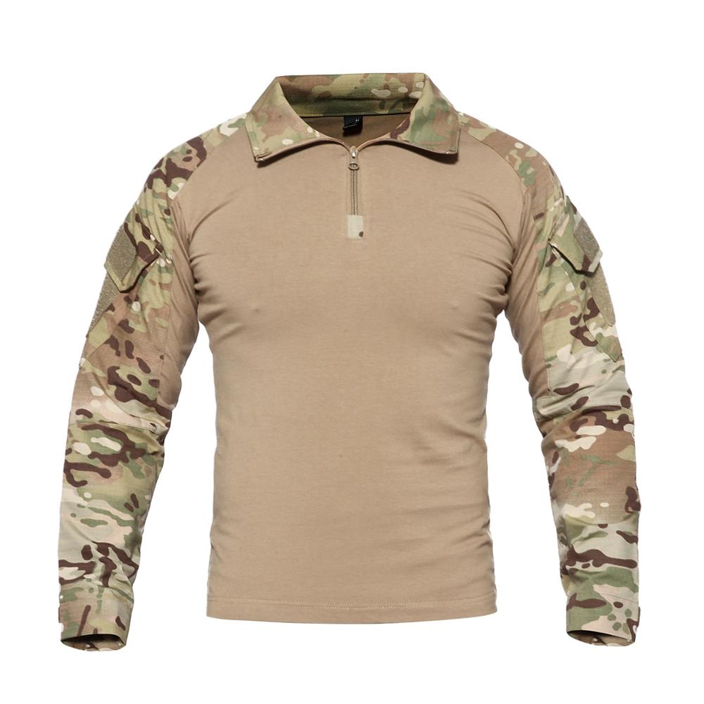 Male Military Uniform Tactical Long Sleeve T Shirt Men Camouflage Army Combat Shirt Airsoft Paintball Clothes Multicam Shirt Top