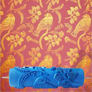 Bird patterned roller 7inch 3d wallpaper decoration toll wall painting roller, rubber roller without handle grip,343C