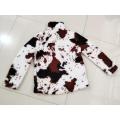 cow RTS cowhide print white black brown print KIDS SHERPA fleece pullovers boys&girls jackets coats