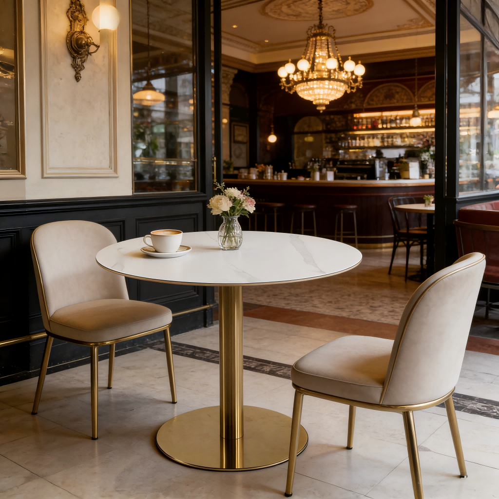 BR-25RDT01-G2 sintered stone top dining table 1